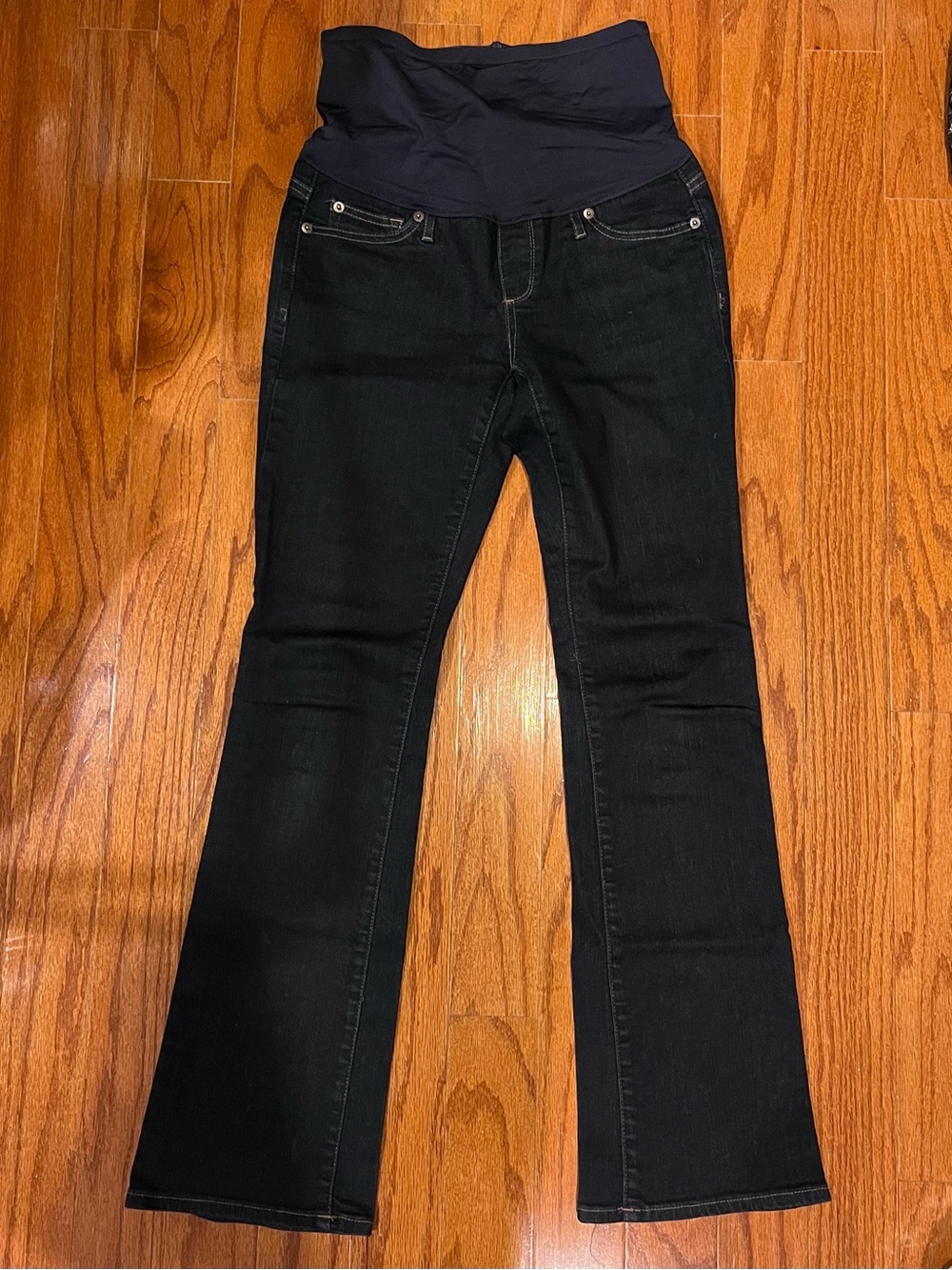 GAP Black Boot-Cut Maternity Jeans with Over-Belly Panel
